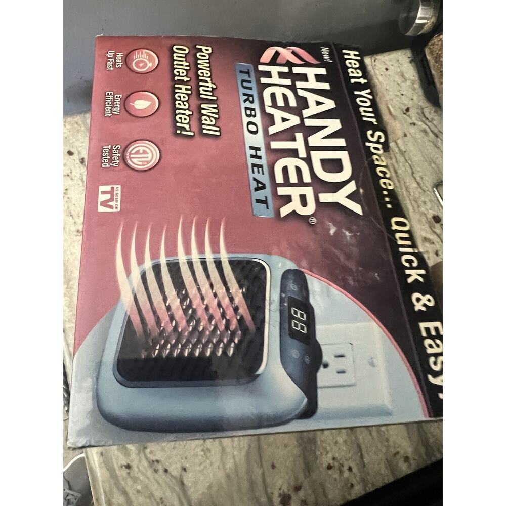 Handy Heater Turbo Heat Plug In Wall Outlet Space Heater 800W Digital Thermostat - Picture 5 of 6
